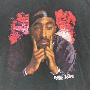 Men’s Poetic Justice Tupac Black Tee Size Small
